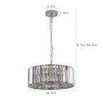 17" Chrome Crystal Pendant -Modern Elegance &amp; Radiant Illumination