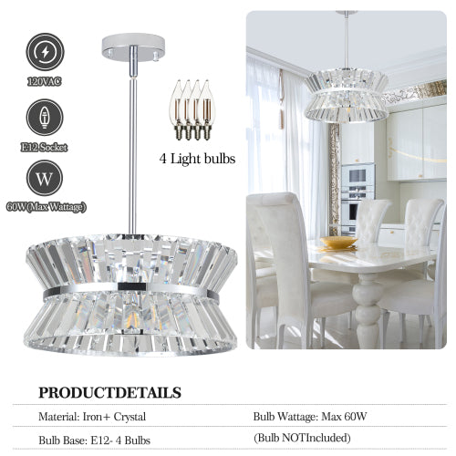 Modern Crystal Chandelier -Elegant Round Design