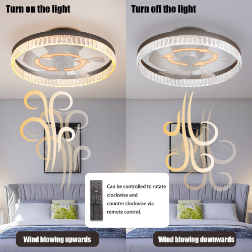 19.7In Minimalist Ring LED Ceiling Fan – Modern Comfort &amp; Style