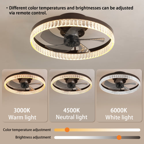 19.7In Minimalist Ring LED Ceiling Fan – Modern Comfort &amp; Style