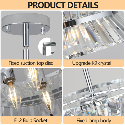 Modern Crystal Chandelier -Elegant Round Design