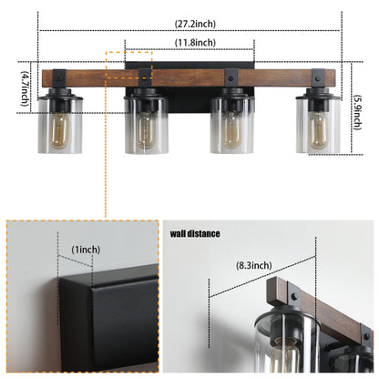 Rustic Vanity Light, Industrial Bathroom Wall Sconce  (No Bulbs)