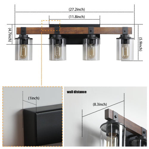 Rustic Vanity Light, Industrial Bathroom Wall Sconce  (No Bulbs)