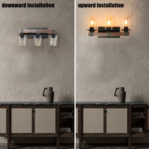 Rustic Vanity Light, Industrial Bathroom Wall Sconce  (No Bulbs)