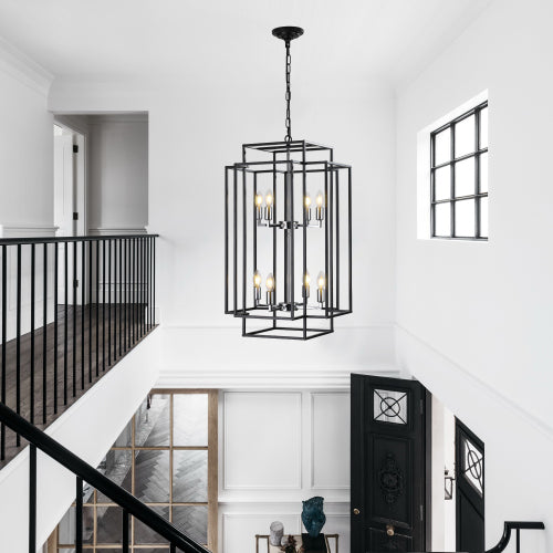 8-Light Lantern Tiered Chandelier
