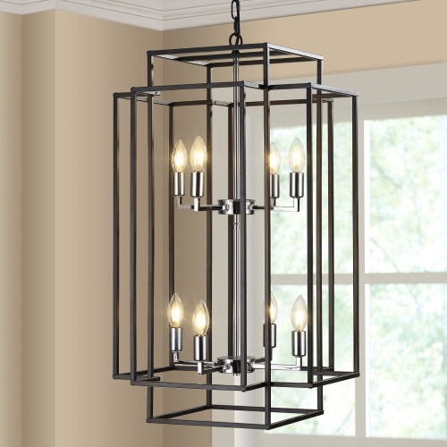 8-Light Lantern Tiered Chandelier