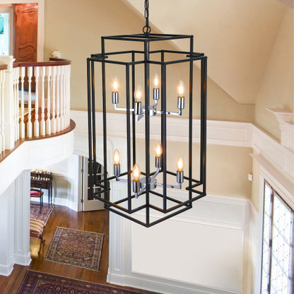 8-Light Lantern Tiered Chandelier