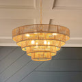 24" Woven Hemp Rope Chandelier -Boho Farmhouse Elegance