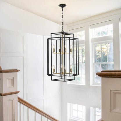 8-Light Lantern Tiered Chandelier