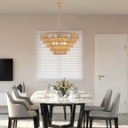 24" Woven Hemp Rope Chandelier -Boho Farmhouse Elegance