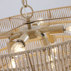 24" Woven Hemp Rope Chandelier -Boho Farmhouse Elegance