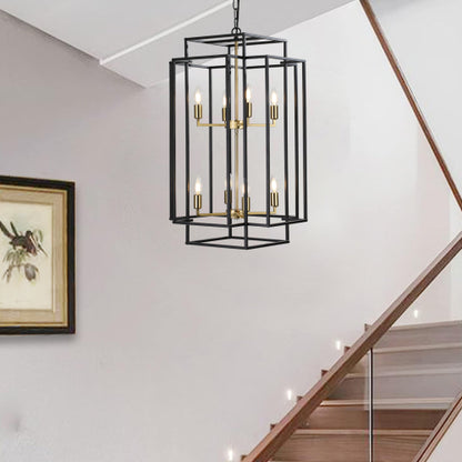 8-Light Lantern Tiered Chandelier