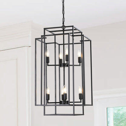 8-Light Lantern Tiered Chandelier