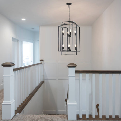 8-Light Lantern Tiered Chandelier