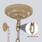 24" Woven Hemp Rope Chandelier -Boho Farmhouse Elegance