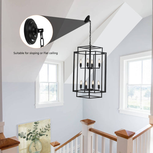 8-Light Lantern Tiered Chandelier