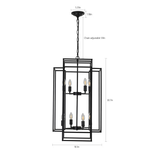 8-Light Lantern Tiered Chandelier
