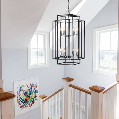 8-Light Lantern Tiered Chandelier