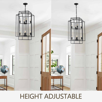 8-Light Lantern Tiered Chandelier