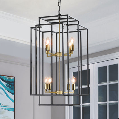 8-Light Lantern Tiered Chandelier