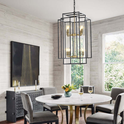 8-Light Lantern Tiered Chandelier