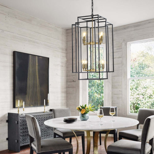 8-Light Lantern Tiered Chandelier