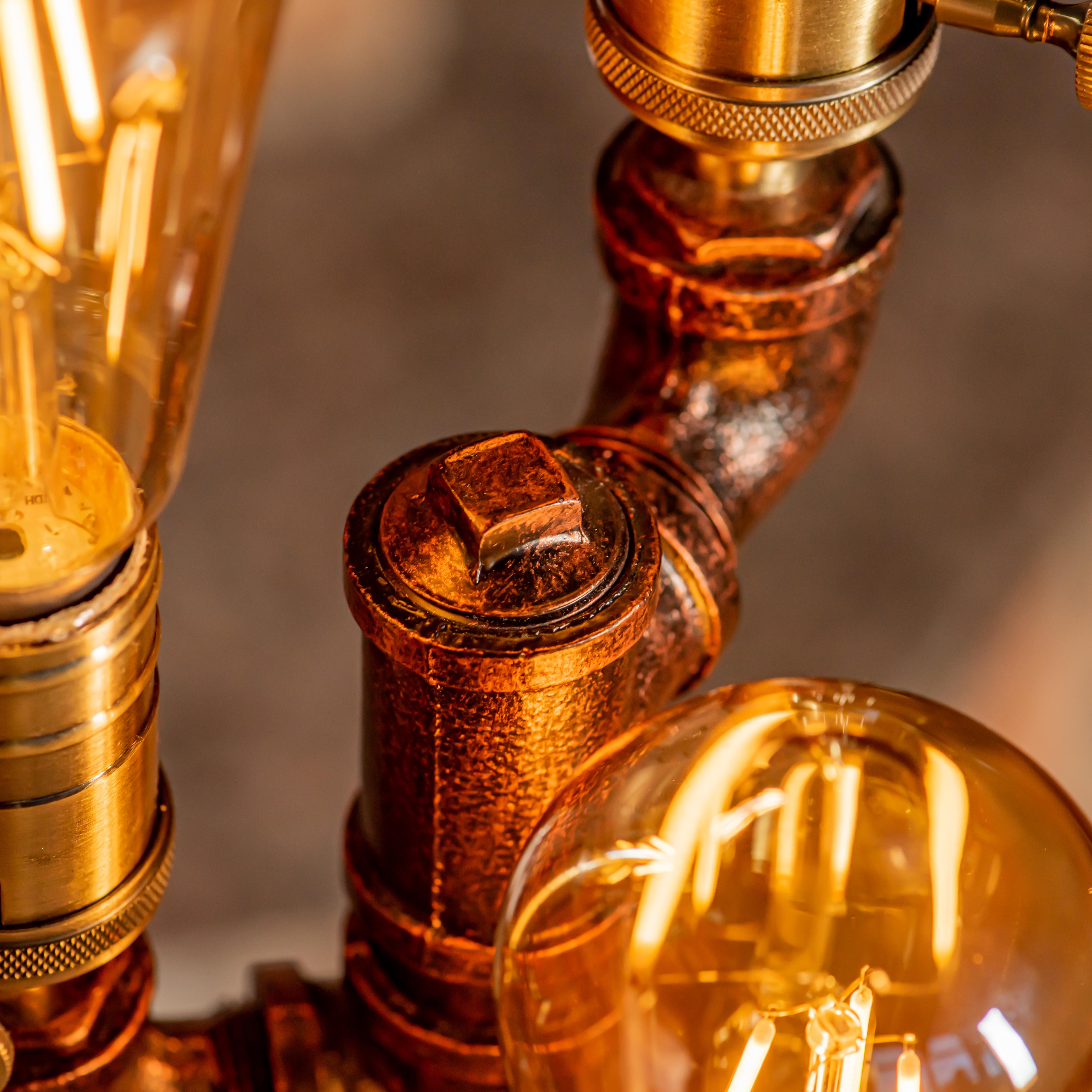 Lampe à tuyau réglable vintage faite à la main Steampunk Shadow
