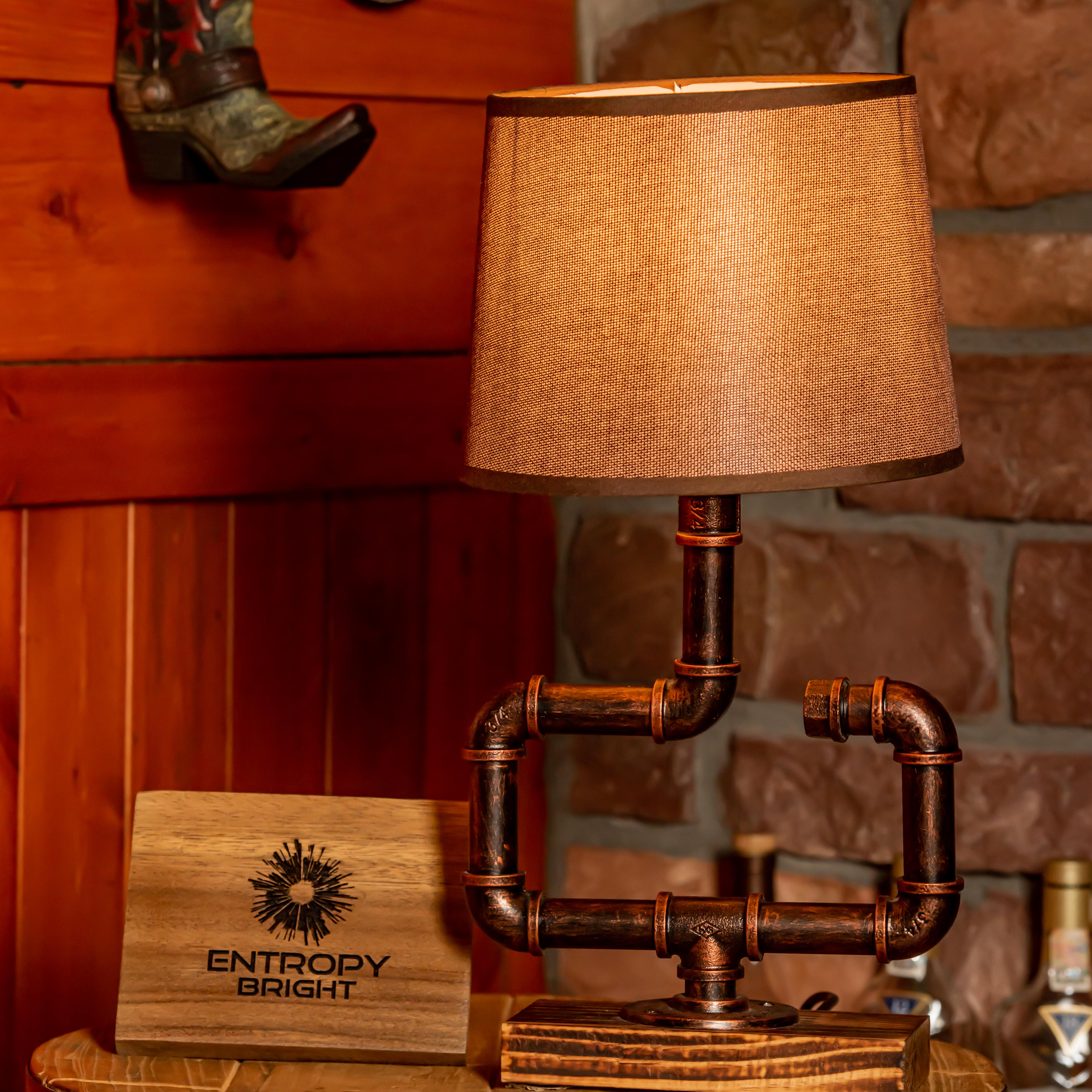 Whisper Steampunk Handmade Vintage Adjustable Pipe Lamp