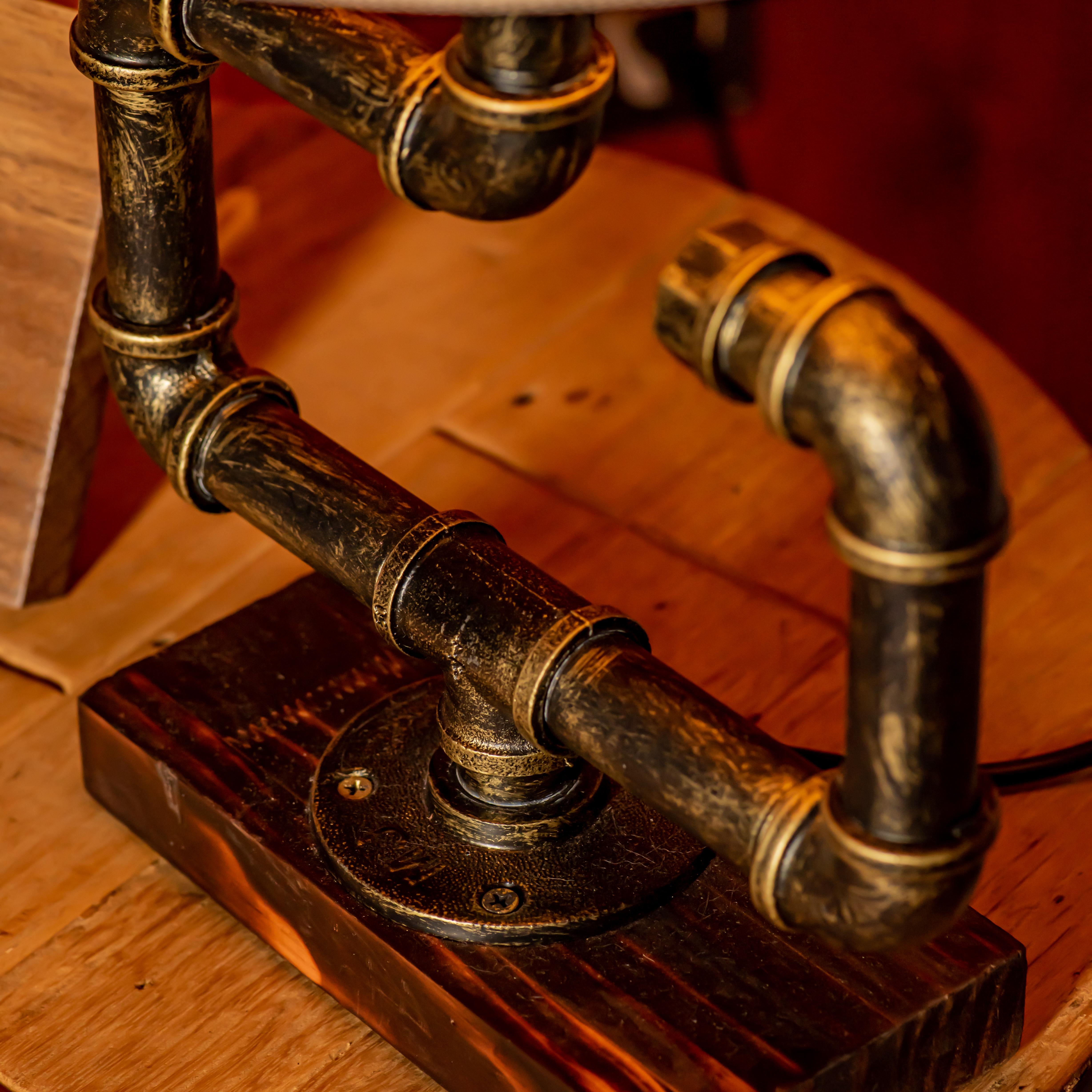 Whisper Steampunk Handmade Vintage Adjustable Pipe Lamp