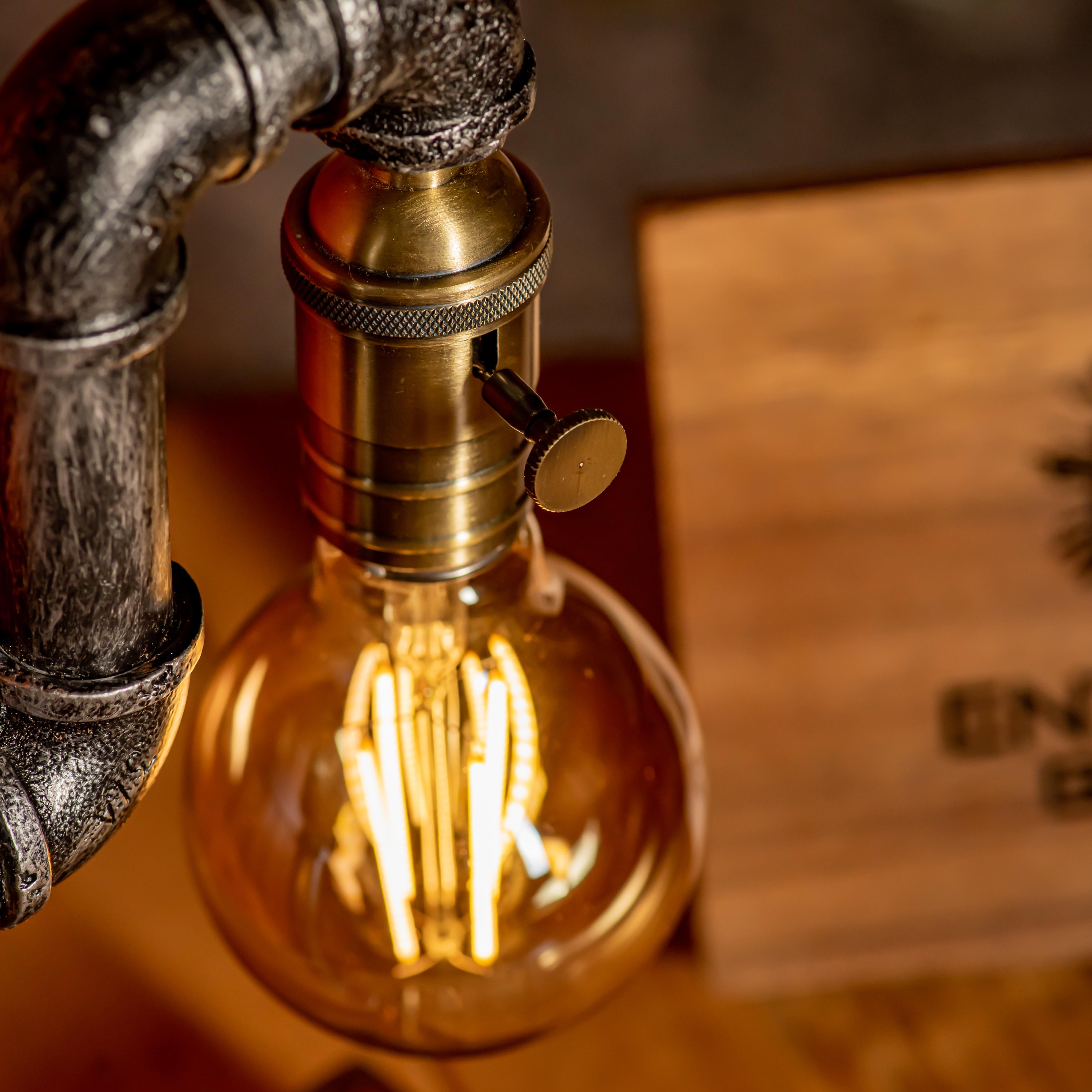 Lámpara de tubo ajustable vintage hecha a mano Steampunk Aurora