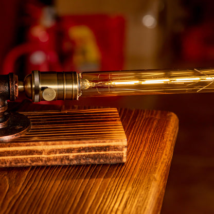 Lámpara de tubo ajustable vintage hecha a mano Steampunk Echo