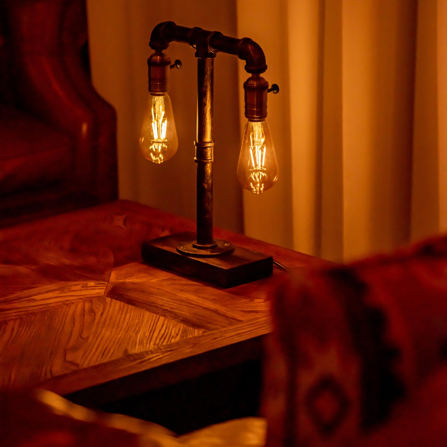 Twilight Steampunk Handmade Vintage Adjustable Pipe Lamp