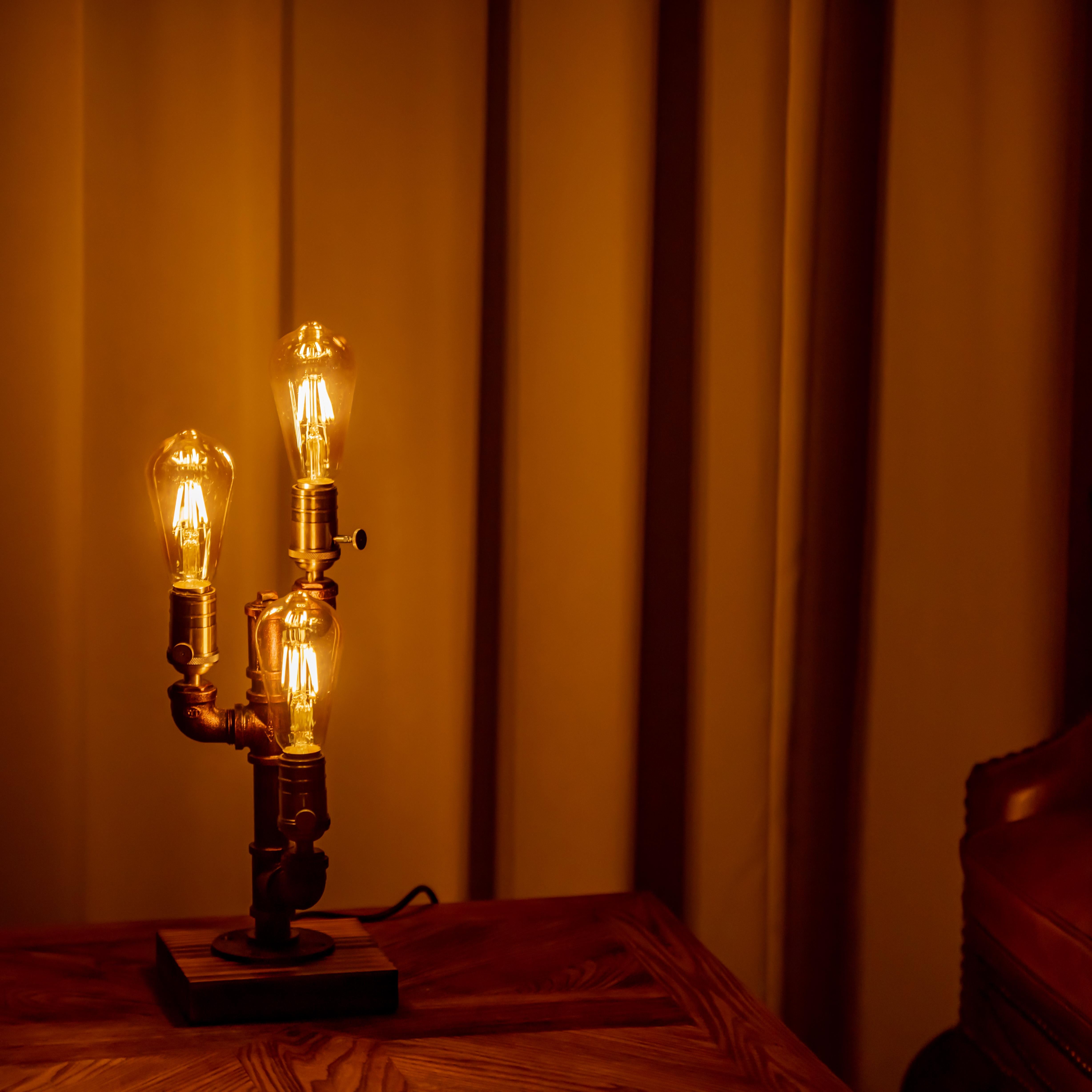 Lampe à tuyau réglable vintage faite à la main Steampunk Shadow