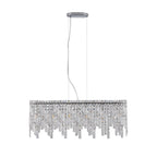Silver Elegant Oval Crystal Chandelier -Modern Luxury &amp; Radiant Brilliance