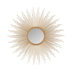 Sunburst Metal Wall Accent Mirror, Gold