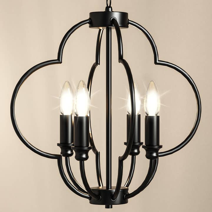 Black Farmhouse Pendant Light with Adjustable Hanging Chain