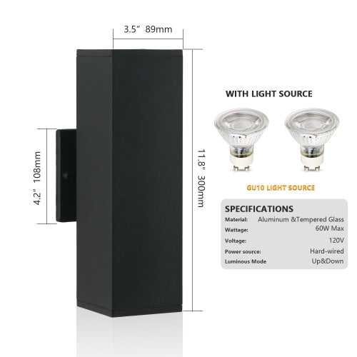 2-Pack Outdoor Wall Sconce