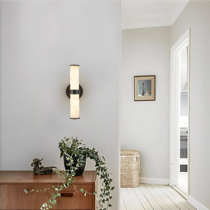 Modern Marble-Effect Wall Sconces – Set of 2