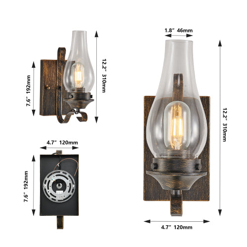Rustic Farmhouse Wall Sconce Set -Vintage Charm &amp; Versatile Lighting