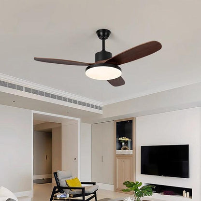 3 Wood Blade Ceiling Fan Lamp
