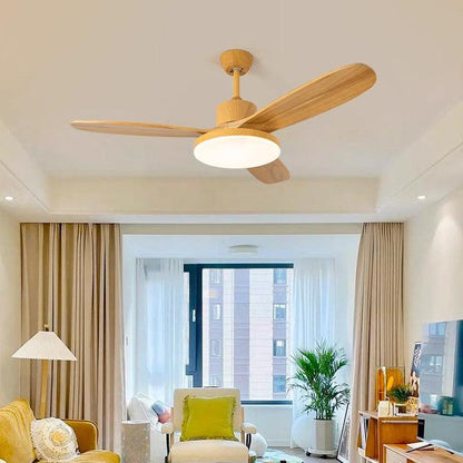 3 Wood Blade Ceiling Fan Lamp