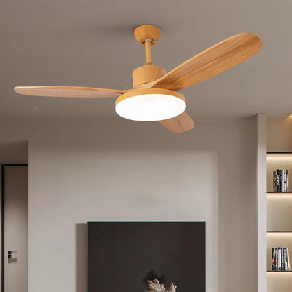 3 Wood Blade Ceiling Fan Lamp