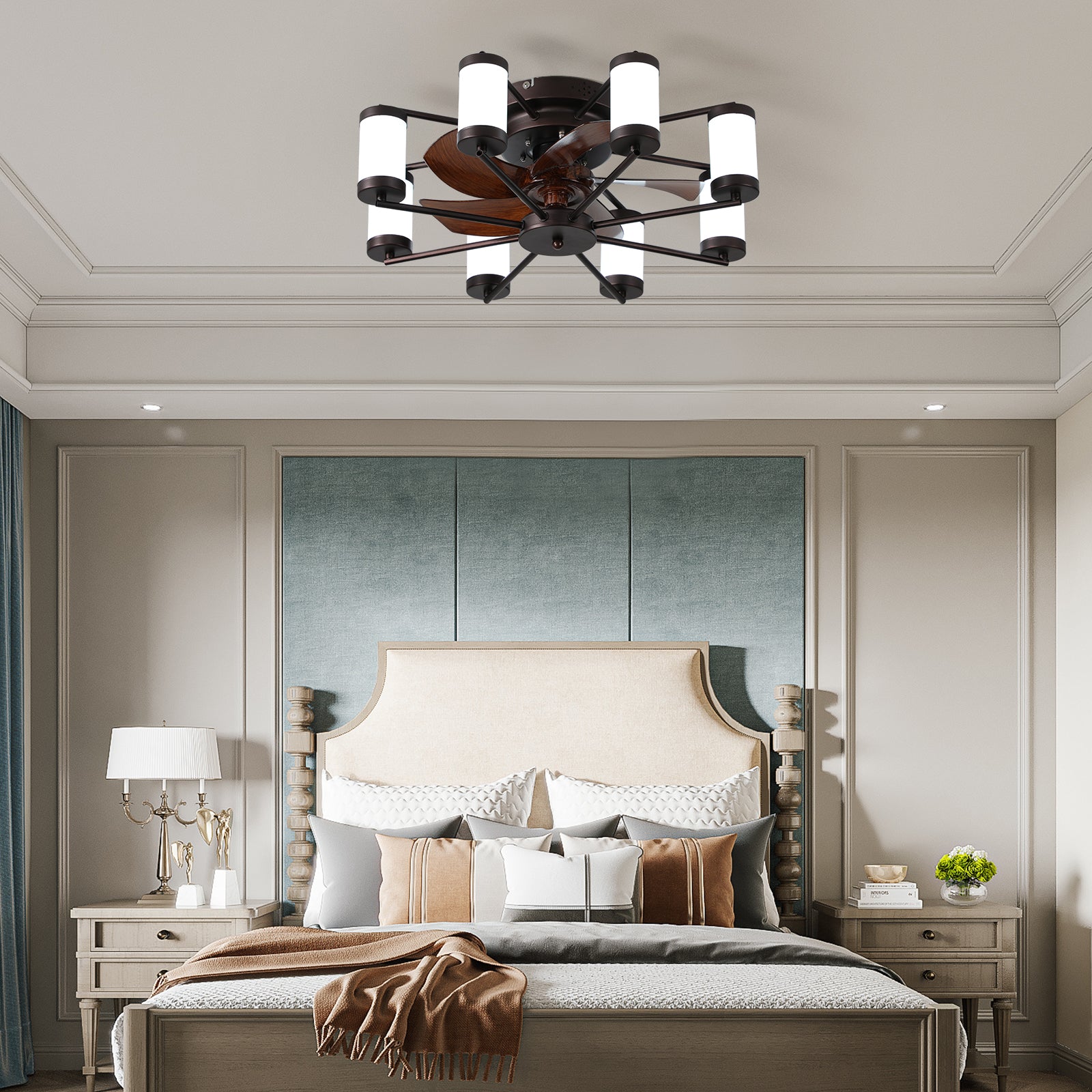 21.7" Low-Profile Ceiling Fan with Dimmable Light