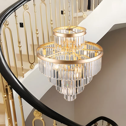 Golden Luxury Crystal Chandelier – Modern Ceiling Light Fixture