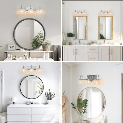 17" Brushed Nickel Finish Vintage Crystal Vanity Light   (No Bulbs)