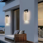 18" Modern Outdoor LED Wall Sconce -Elegant Bubble Crystal Lighting