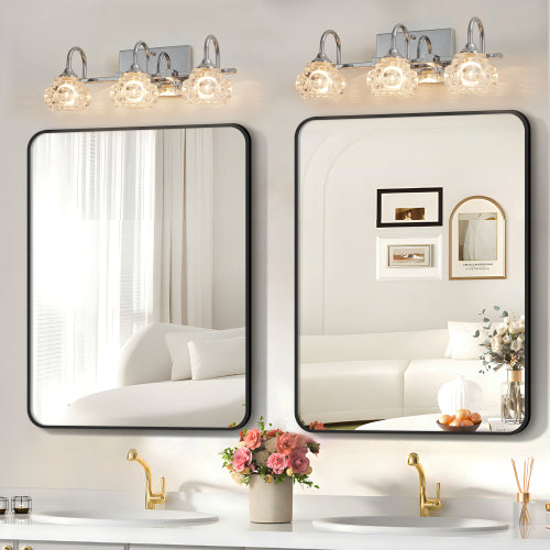 17" Brushed Nickel Finish Vintage Crystal Vanity Light   (No Bulbs)