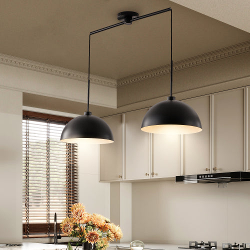 41" Industrial Modern Copper Double Pendant Light – Sleek &amp; Adjustable Elegance