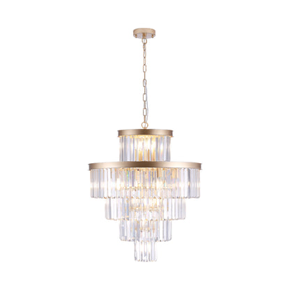 Golden Luxury Crystal Chandelier – Modern Ceiling Light Fixture