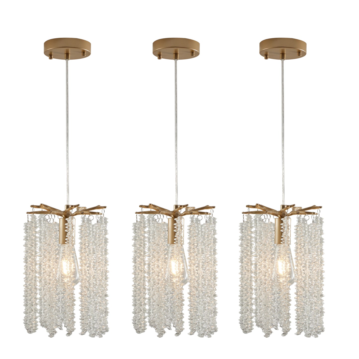 Luxury 3-Pack Crystal Pendant Lights